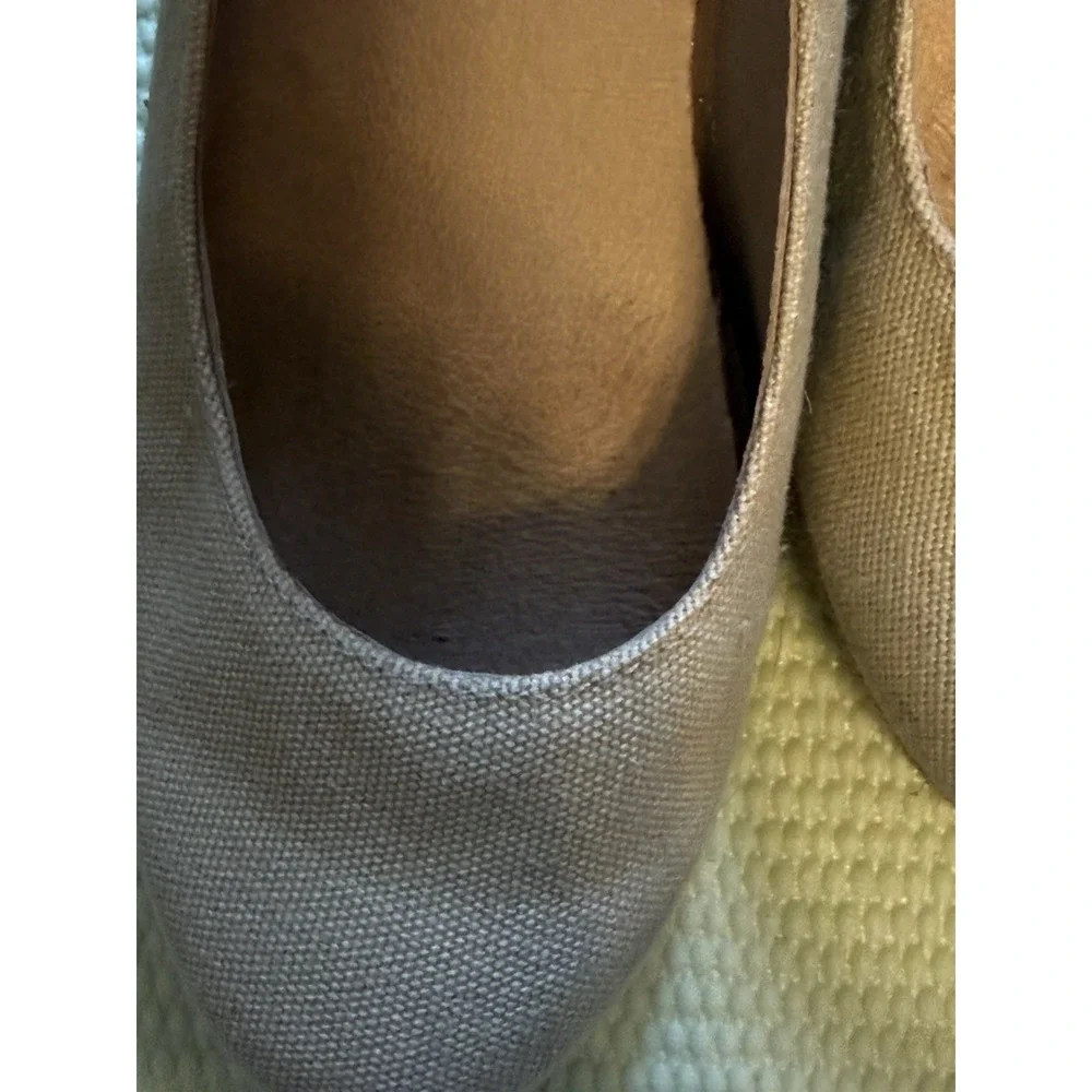 VISCATA Barcelona Shoes Womens Size 7 Beige Espadrille Wedge Heels Made Spain